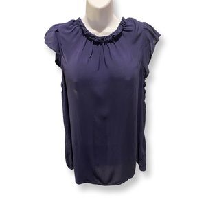Navy Blue Babydoll Blouse